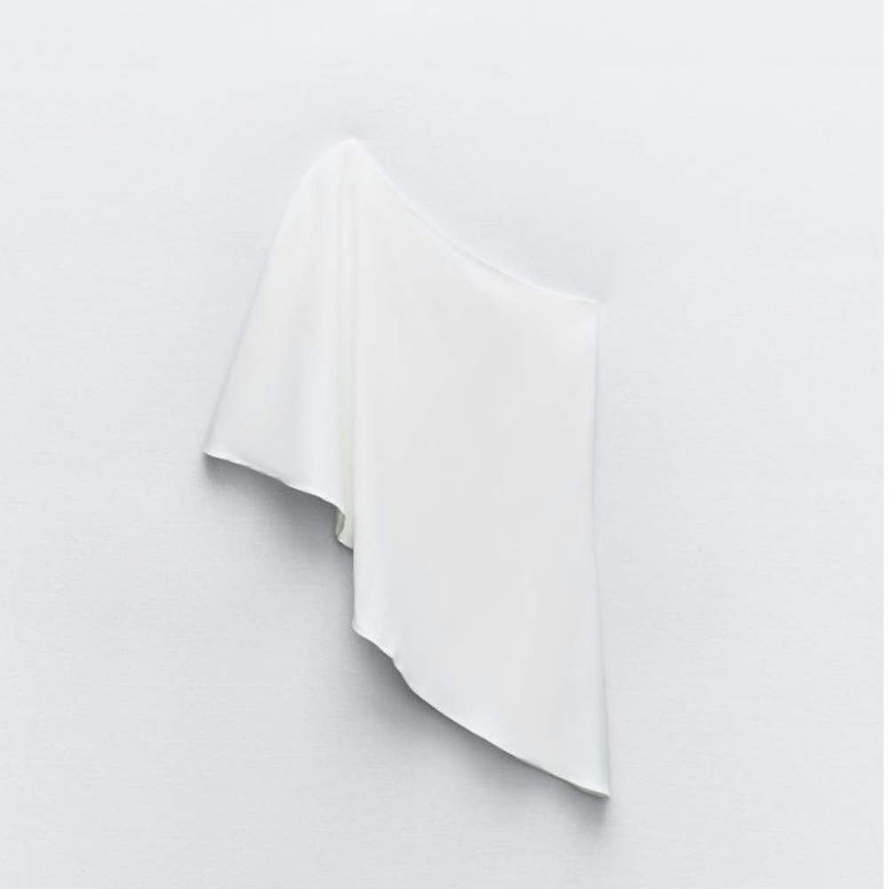 Zara Elegant White Asymmetrical Top